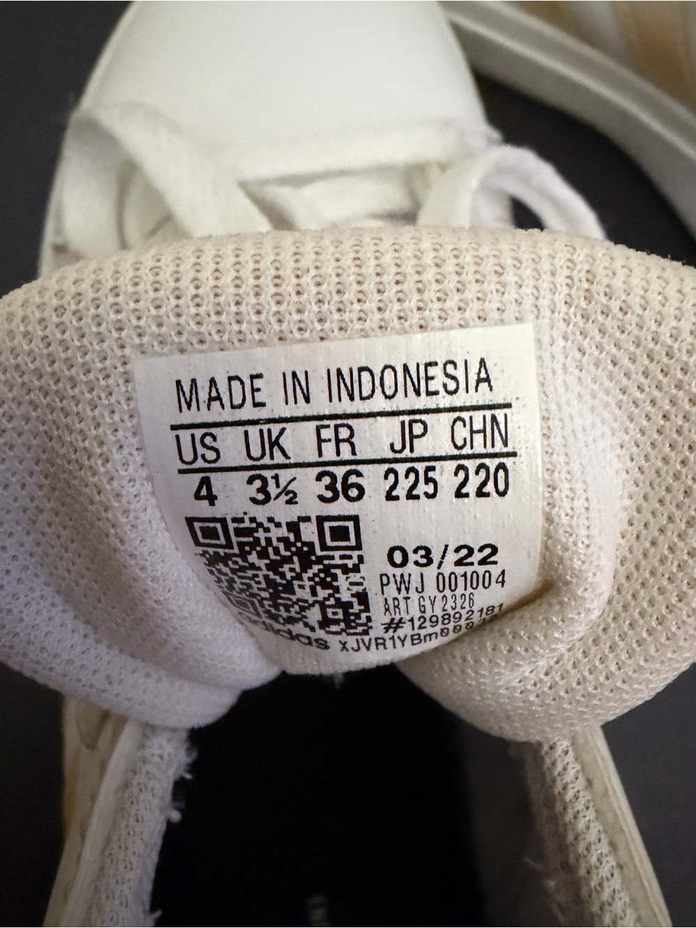 adidas White Sneakers with Iridescent Yellow Accent Stripes - Picture 5 of 7
